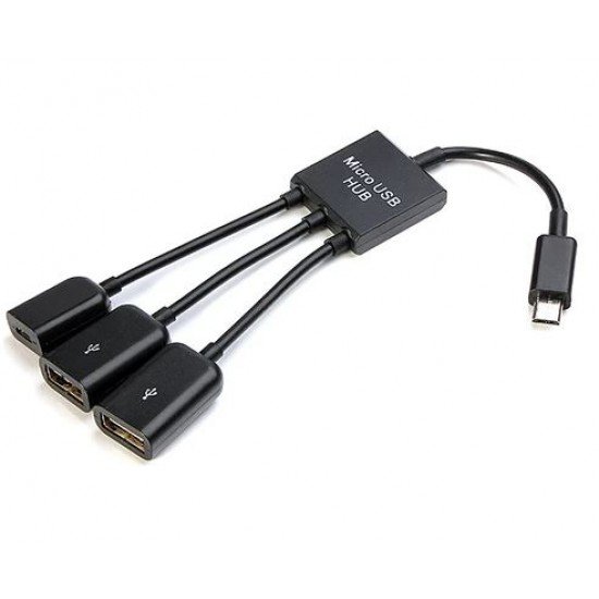 3в1 Type-C Конвертор към 2 порта на USB и 1 вход Micro USB