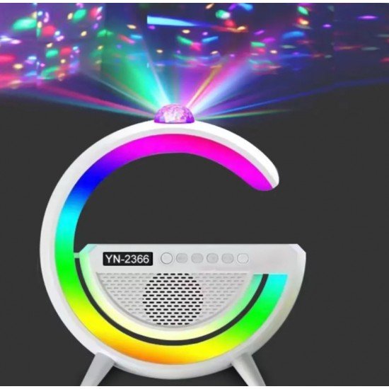 Bluetooth Тонколонка Led Лампа YN-2366 (LED, AUX, USB, FM, microSD) , безжично зареждане, будилник