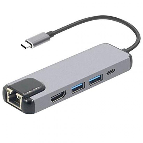 5в1 1 X LAN-ETHERNET 1 X HDMI, 1 X Type C Hub USB-C , 2 X USB Hub за MacBook