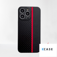 iPhone 14 Pro Силиконов кейс Carbon Fusion /Red Line/