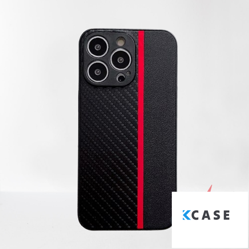 iPhone 14 Pro Силиконов кейс Carbon Fusion /Red Line/