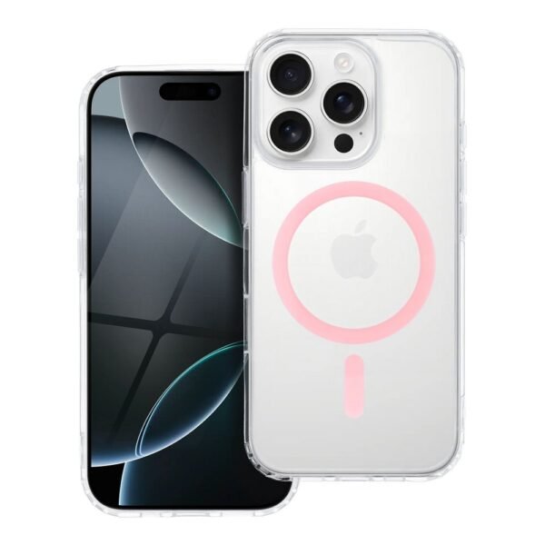 iPhone 12/12 Pro MagSafe калъф Drop Glue Colorful Ring Mag Cover /розов/