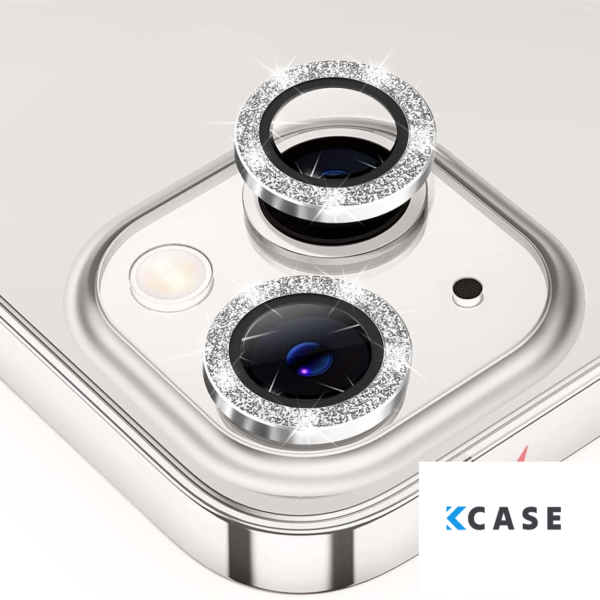 Apple iPhone 15 Metal Camera Lens Протектор за камера High Quality /сребристи с камъни/