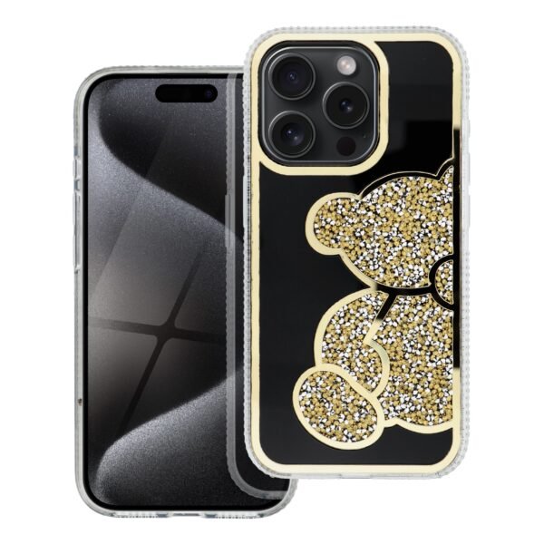iPhone 15 Pro калъф TEDDY BEAR /златен/