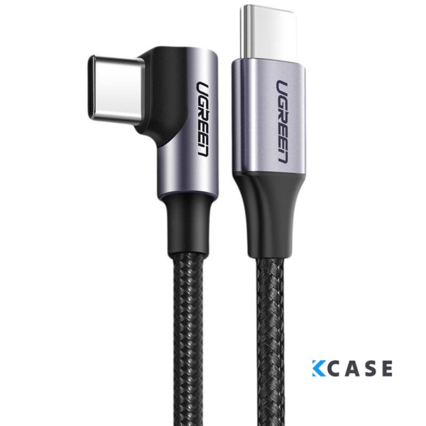 UGREEN кабел USB-C към USB-C под ъгъл, 60W, 3A, 1 м /сив/