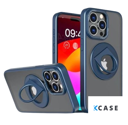 iPhone 15 Pro Силиконов Кейс Magnetic Ring /син/