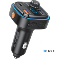Blue Power BT FM трансмитер и зарядно за кола BPBCC08, 2 x USB-A – 1 x USB C – 1 x microSD /черен/