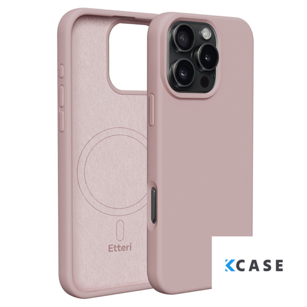 IPhone 15 Pro кейс Etteri Silicone с MagSafe /светло розово/
