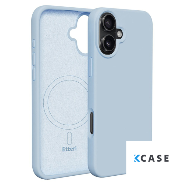 IPhone 16 кейс Etteri Silicone с MagSafe /светло син/