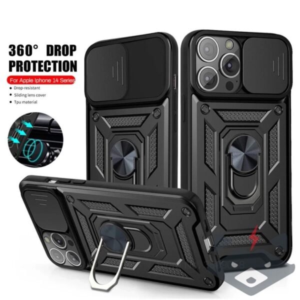 iPhone 15 Pro Ring Armor Case /черен/