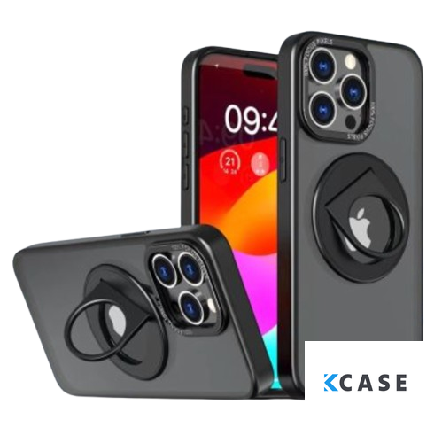 iPhone 14 Pro Силиконов Кейс Magnetic Ring /черен/