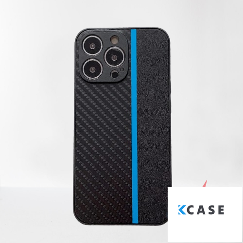 iPhone 14 Pro Силиконов кейс Carbon Fusion /Blue Line/