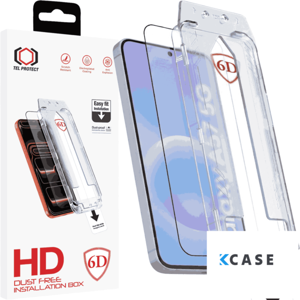 iPhone 17 Pro Стъклен протектор Tel Protect Dust-Free Easy Fit Full Glue 6D