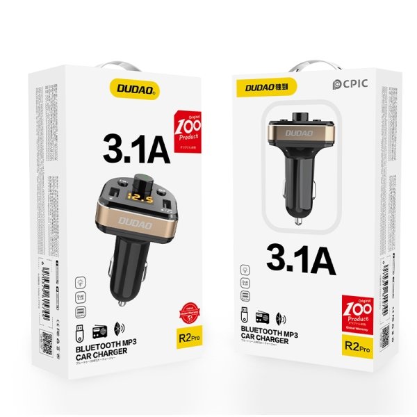 DUDAO Bluetooth FM Transmitter MP3 2 USB 3.1A