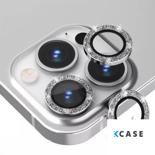 Apple iPhone 15Pro Metal Camera Lens Протектор за камера High Quality /сребристи с камъни/
