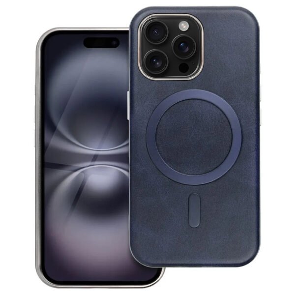 IPHONE 16 Pro Калъф GENTLEMAN MAG COVER, съвместим с MagSafe /тъмно син/