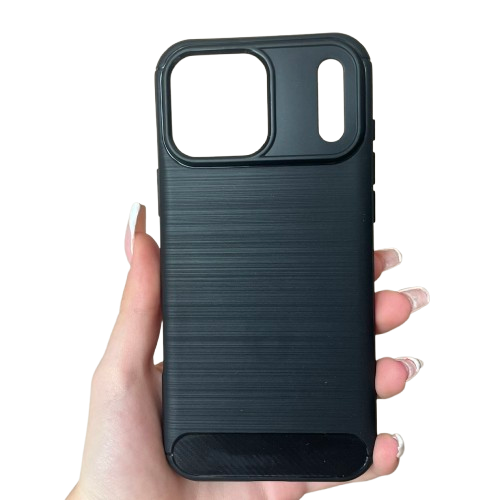 Apple iPhone 17 Pro Силиконов гръб Plai CARBON /черен/