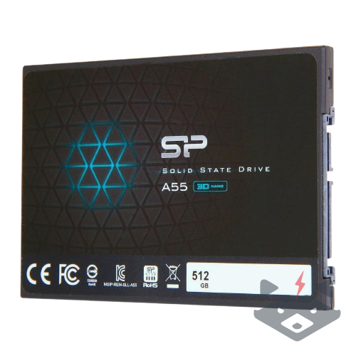 SILICON POWER A55 – /512 GB/ Твърд диск Solid State Drive (SSD) , 2.5 инча,SATA3 3D NAND flash