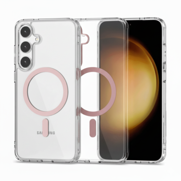 Samsung A17 Калъф Crystal с розов MagSafe /прозрачен/