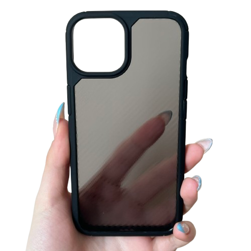 iPhone 13 Силиконов Кейс Business Carbon /черен с прозрачен гръб/
