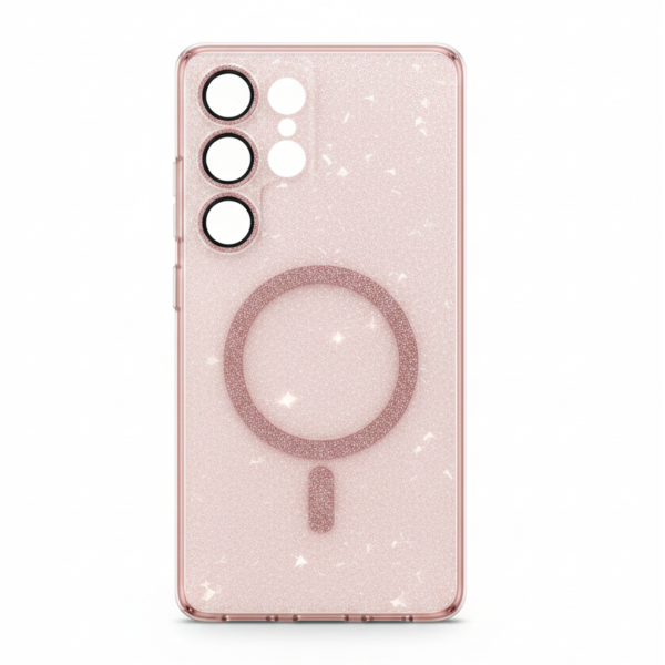 Samsung S24 Ultra Блестящ Magsafe калъф /розов/