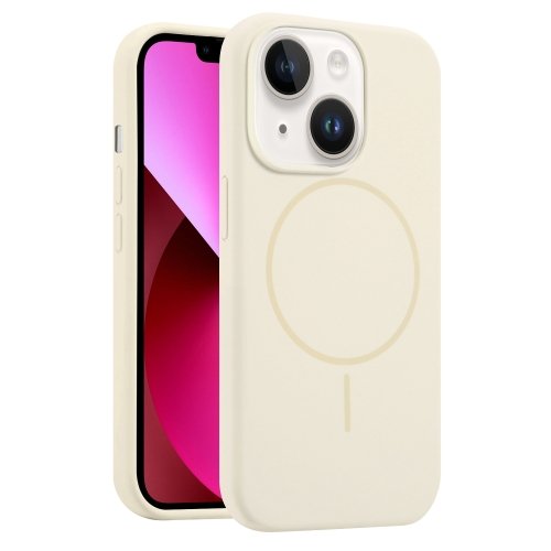 iPhone 14 калъф Liquid Silicone MagSafe /кремаво жълт/