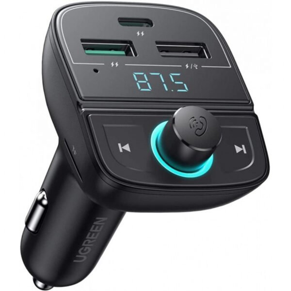 Зарядно за кола Ugreen CD229, Bluetooth 5.0/USB/TF/micro SD /черно/