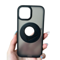 iPhone 14 Силиконов Кейс Magnetic Ring /черен/