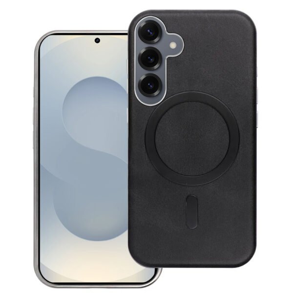 Samsung S25 Калъф GENTLEMAN MAG COVER, съвместим с MagSafe /черен/