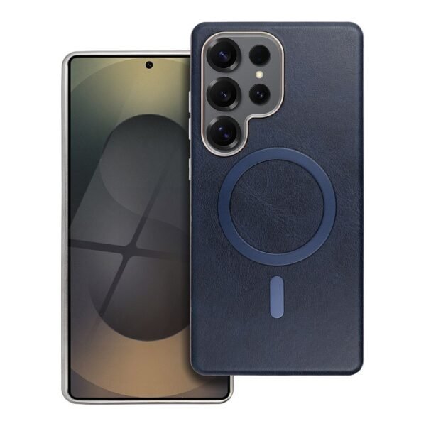 Samsung S25 Ultra Калъф GENTLEMAN MAG COVER, съвместим с MagSafe /тъмно син/