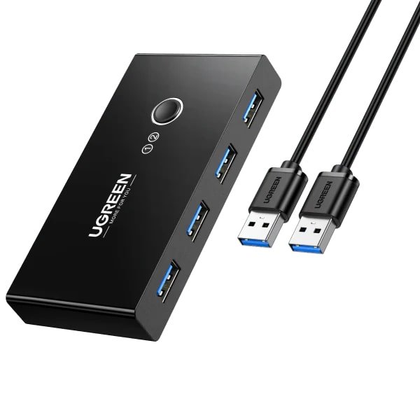 UGREEN Хъб 2-в-4 out USB-A (3.0) Sharing Switch box /черен/ – US216 / 30768