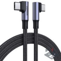 UGREEN US335 Ъглов кабел за бързо зареждане USB-C към USB-C,100W, 5A, 1 м /черен/